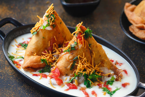 Chhole bhature and samosa chaat – North Indian street food